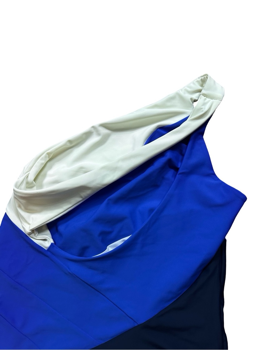 SUMMERSALT Sidestroke One Shoulder One Piece Swimsuit SZ 10 Blue Stripe - Picture 6 of 6